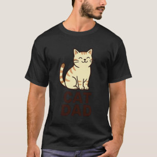 Cat Dad Chubby Cream Kitty Graphic Cute T-Shirt
