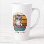 CAT DAD CLUB / Funny Retro misician Latte Mug<br><div class="desc">Cat dad club style retro</div>