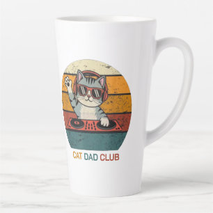 CAT DAD CLUB / Funny Retro misician Latte Mug