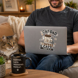Cat Dad Coffee And Cats That’s It Funny Laptop