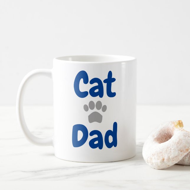 Cat Dad Coffee Mug (With Donut)
