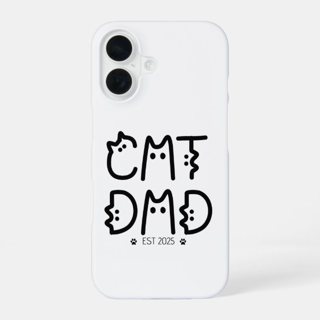 Cat Dad Custom Year iPhone 16 Case (Back)
