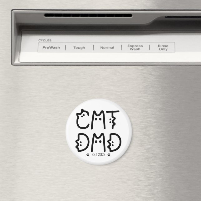 Cat Dad Custom Year Magnet (In Situ (Dishwasher))