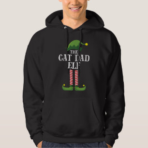 Cat Dad Elf Matching Family Christmas Party Hoodie