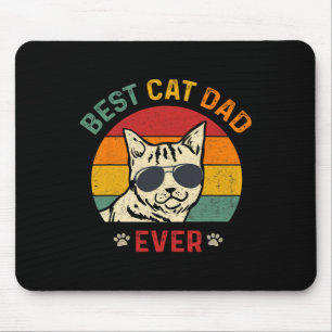 Cat Dad Ever Tee Funny Cat Daddy Father's Day 2024 Mouse Mat