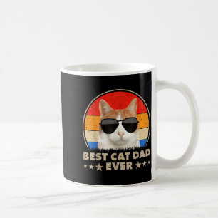 Cat Dad Ever Vintage Cool Gles Cat For Father Men  Coffee Mug