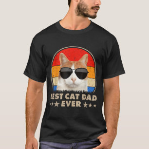 Cat Dad Ever Vintage Cool Gles Cat For Father Men  T-Shirt