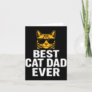 Cat Dad Ever Vintage Funny Cat Daddy Fathers Day  Card