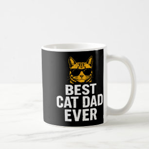 Cat Dad Ever Vintage Funny Cat Daddy Fathers Day  Coffee Mug