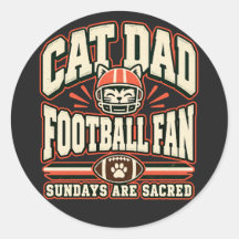 Cat Dad Football Fan Retro Orange Cream Graphic