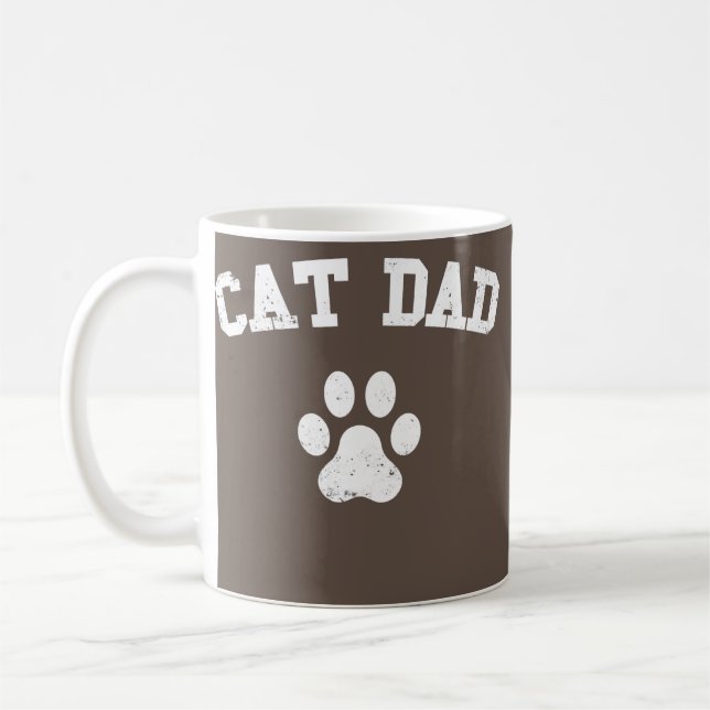 Cat Dad For Men Father's Day Christmas Birthday Coffee Mug (Left)
