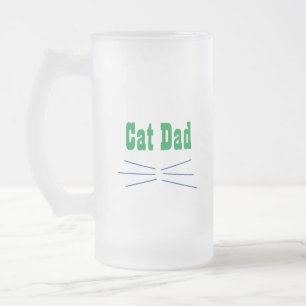 Cat Dad Frosted Glass Beer Mug