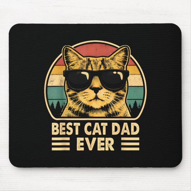 Cat Dad Funny Cat Dad Lover Fathers Day Cat Daddy Mouse Mat (Front)