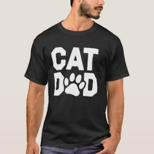 Cat Dad Funny Paw Print Cat Lover Pet Owner Design T-Shirt