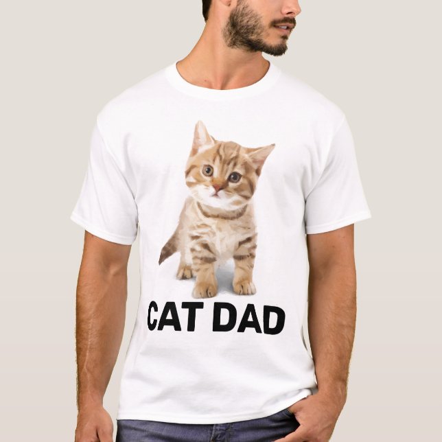 CAT DAD GINGER KITTEN  MENS T-SHIRTS (Front)