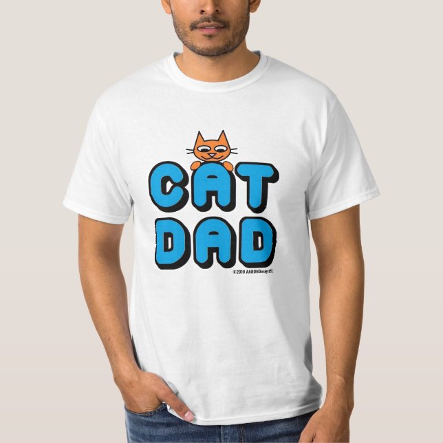 "CAT DAD" Ginger Kitty Men's T-Shirt (Front)