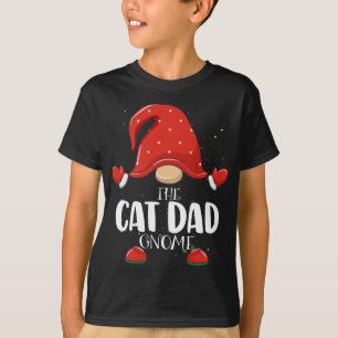 Cat Dad Gnome Matching Family Christmas Pajama T-Shirt