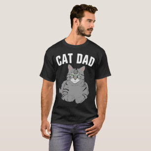 CAT DAD, Grey Cat Mens T-shirts