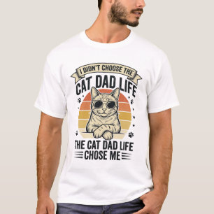 Cat Dad Life Vintage Engraving T-Shirt Design_1