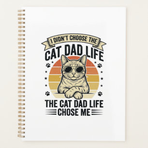 Cat Dad Life Vintage Engraving T-Shirt Design_1 Planner