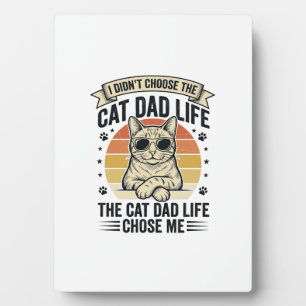 Cat Dad Life Vintage Engraving T-Shirt Design_1 Plaque