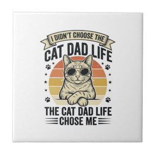 Cat Dad Life Vintage Engraving T-Shirt Design_1 Tile