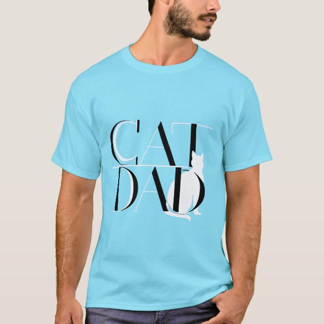 Cat Dad – Modern and Minimalistic Design for Proud T-Shirt (Front)