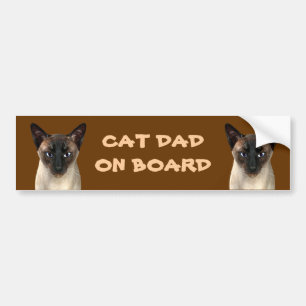 Cat Dad On Board Bumper Sticker