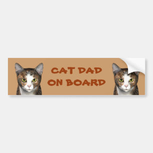Cat Dad On Board Bumper Sticker