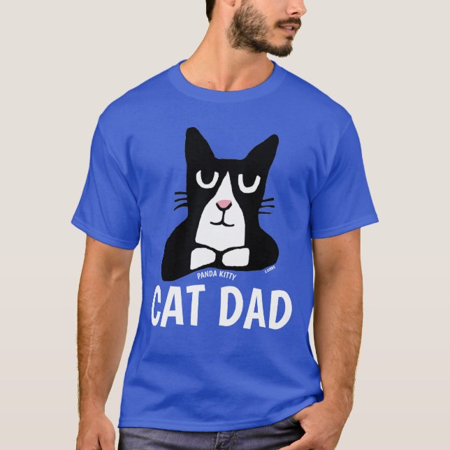 CAT DAD, Panda Kitty T-shirts, Tuxedo T-Shirt (Front)