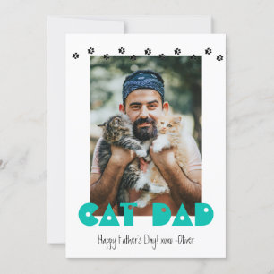 Cat Dad   Paw Prints   Custom Father's Day  Holiday Card