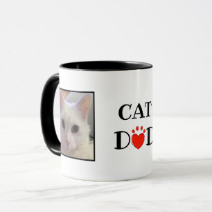 Cat Dad Quote Personalised Photos Black Mug