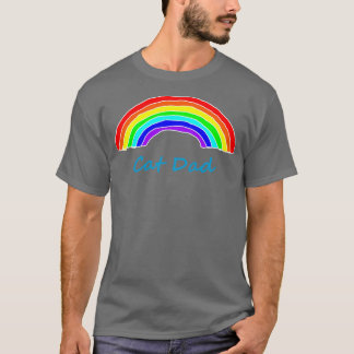 Cat Dad Rainbow for Fathers Day T-Shirt