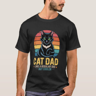 Cat Dad Retro Vintage Funny Fathers Day Best Cat D T-Shirt