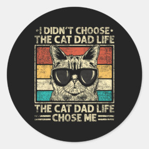 Cat Dad Shirts For Men Funny Cat Dad Father's Day Classic Round Sticker
