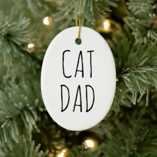 "Cat Dad" Simple Modern Farmhouse Ceramic Tree Decoration