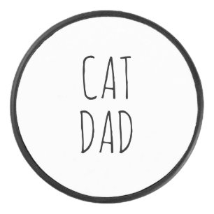 "Cat Dad" Simple Modern Farmhouse Hockey Puck