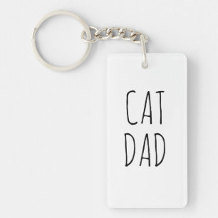 "Cat Dad" Simple Modern Farmhouse Key Ring