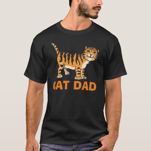 Cat Dad T-shirts, in Black T-Shirt (Front)