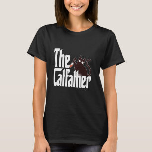 Cat Dad The Catfather Crazy Black Cat Father Kitty T-Shirt