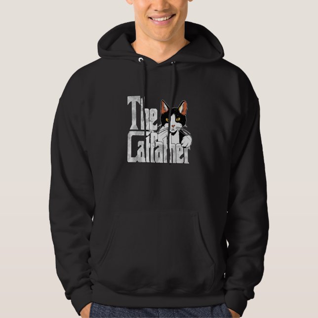 Cat Dad The Catfather Crazy Cat Father Kitty Daddy Hoodie (Front)
