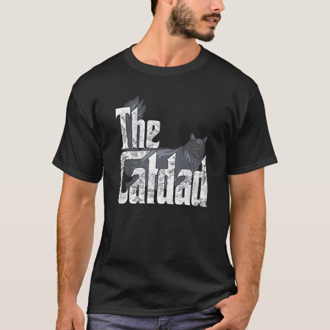 Cat Dad The Catfather Crazy Cat Father Kitty Daddy T-Shirt (Front)