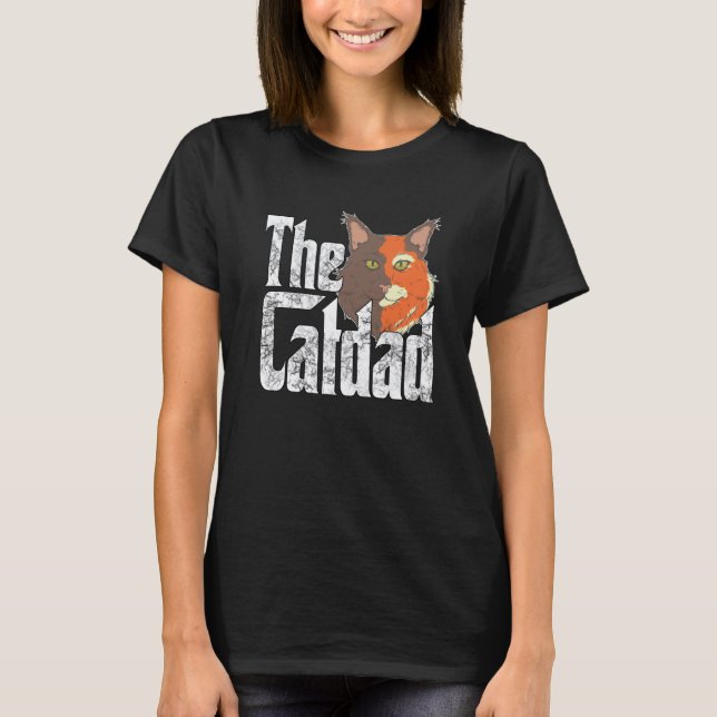 Cat Dad The Catfather Crazy Cat Father Kitty Daddy T-Shirt (Front)