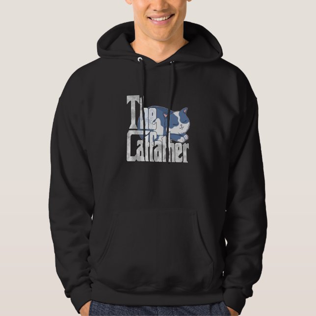 Cat Dad The Catfather Crazy Cute Cat Father Kitty  Hoodie (Front)
