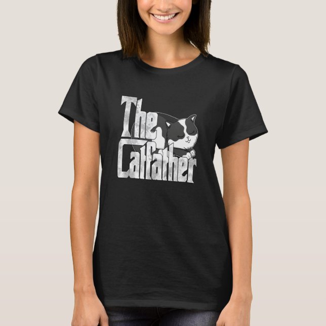 Cat Dad The Catfather Crazy Cute Cat Father Kitty  T-Shirt (Front)