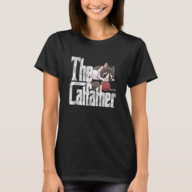 Cat Dad The Catfather Crazy Cute Cat Father Kitty  T-Shirt (Front)