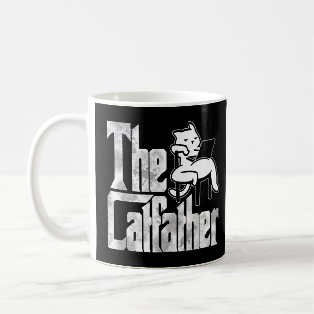 Cat Dad The Catfather Crazy Lazy Cat Father Kitty  Coffee Mug (Left)
