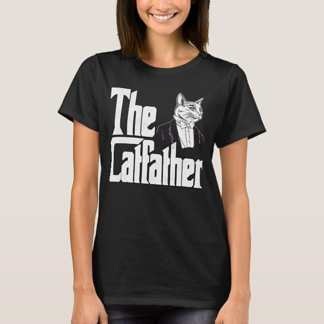 Cat Dad The Catfather Crazy Suited Cat Father Kitt T-Shirt (Front)