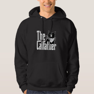 Cat Dad The Catfather Cute Black and White Cat Fat Hoodie