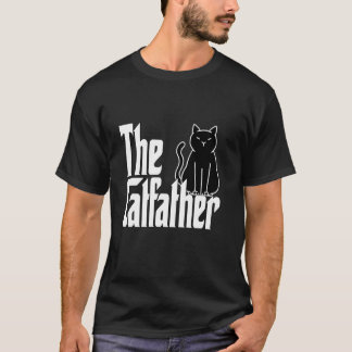 Cat Dad The Catfather Cute Black Cat Father Kitty  T-Shirt